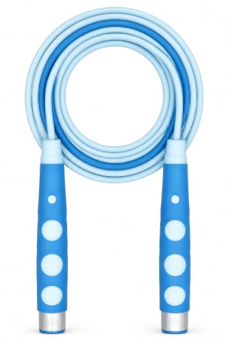 YUEDONG Jump Rope with Dual Bearing & 4.5mm Weighted Cord, Adjustable - color: BLUE