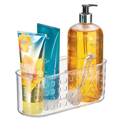 iDesign Hanging Suction Shower Caddy Basket for Bathroom Storage, Set of 2, Clear, Made in USA - style: Pack of 2