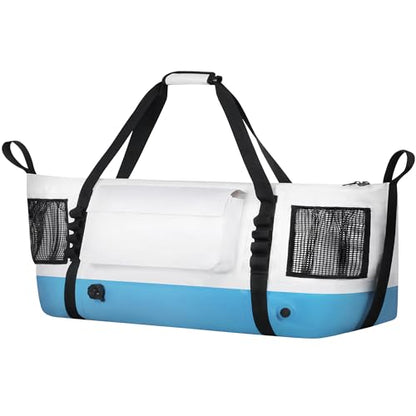 Insulated Fish Cooler Kill Bag with Flat Bottom-25x17.5 40x16 60x20Inches Waterproof Fishing tackle Kill Cooler Bag - color: White-40x16x10