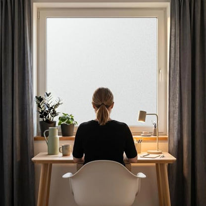 Frosted Glass Window Privacy Film, Embossed White, 17.5"x78.7" - color: Frosted, size: 17.52"x78.7"
