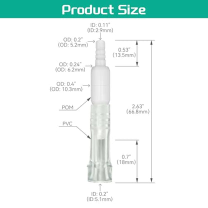 Oxygen Tubing Swivel Connectors, 360° Rotating for Oxygen Cannula, Hose and Tube Connectors, Prevents Tube Tangles, Travel and Home Use, Standard Size - Male/Female (5 Pack)