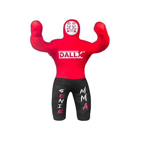 DALLX Kids Grappling Dummy for Fitness Training Practice Wrestling Judo Karate MMA Punching Dummy for Kids Jiu-Jitsu - UNFILLED - color: Red