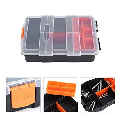 Tools Organizer Box, Two layer Plastic Heavy duty Components Storage Box Case Organizer Small Parts Tool Box