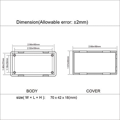 Project Box, 5 Pieces ABS Electrical Box Small Junction Box for Electronics PCB Case,Electronic Hobby Box Black, Outside Size 2.8 x 1.7 x 0.7 inch (70x 42x 18 mm) - size: 2.8" x 1.7" x 0.7"(5pc)