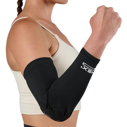 McDavid HEX Shooter Arm Sleeve Single Padded Compression Sleeve Basketball Football Sports Protection - color: Viz Black, size: Youth
