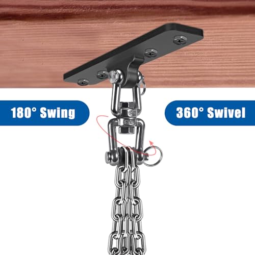 Kipika Heavy Bag Hanger Wall Mount Punching, Heavy Duty Boxing Bag Bracket for Home Gym Indoor Training, Adjustable & Rotatable Punching Bag Bracket for Boxing, Muay Thai - color: ‎‎A-Black（2 pack）