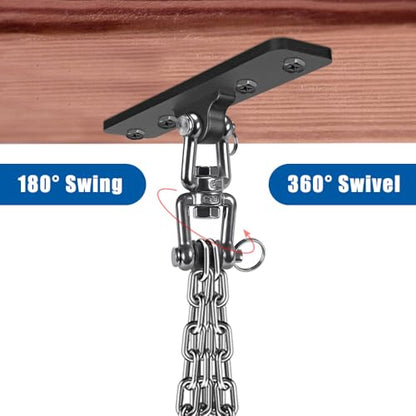 Kipika Heavy Bag Hanger Wall Mount Punching, Heavy Duty Boxing Bag Bracket for Home Gym Indoor Training, Adjustable & Rotatable Punching Bag Bracket for Boxing, Muay Thai - color: ‎‎A-Black（2 pack）