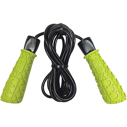 GoFit Pro Speed Jump Rope with Foam Grip Handles 9 Foot Adjustable Weighted Rope Precision Ball Bearing Smooth Rotation for Boxing Cardio HIIT Fitness Training Unisex Adult Black GF-2XSR