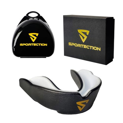Mouth Guard with Case - Football, Boxing, Lacrosse, and Other Contact Sports - Custom Fit, Breathable, Remoldable, Lightweight - Kids and Youth (up to 14 Years)