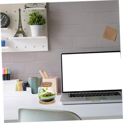 PRETYZOOM Glass Hydroponic Fish Tank with Mat Elegant Desktop Propagation Station for Plants for Home Office Decor Plant Lovers