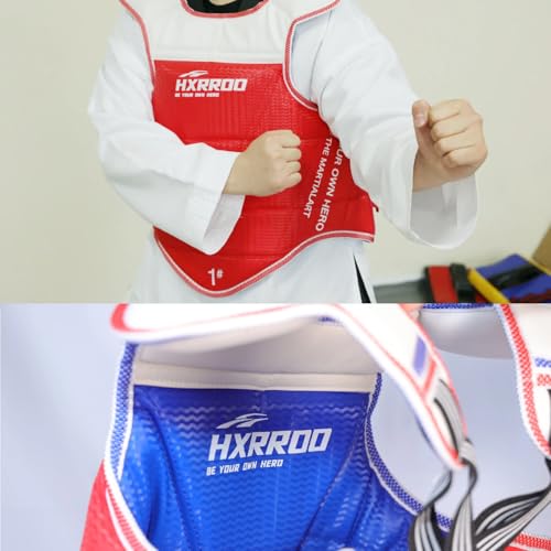 Martial Arts Chest Guard, Red and Blue Reversible, Protective Training Equipment - size: 3#