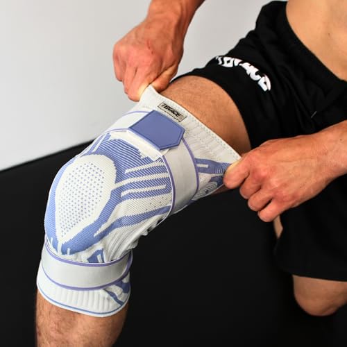 Tenace BJJ Knee Brace – Compression Knee Pad with Side Stabilizers & Gel Pad for Grappling, Jiu Jitsu, MMA, Wrestling, Judo & Muay Thai (1, Blue, X-Large) - color: Blue, size: X-Large