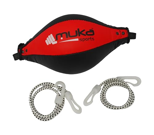 Boxing Speed Bag - Double End Punching Bag, Heavy Duty Synthetic Leather Boxing Ball - Gym Speed Reflex Ball - Muay Thai Training Swivel Ball for Fitness - style: Oval Shape/Red