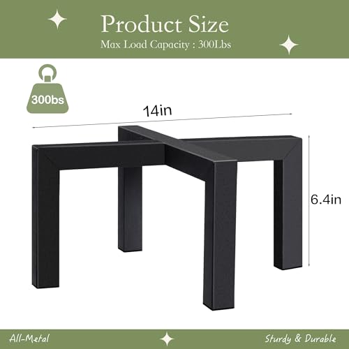 2 Pack 14" Metal Plant Stand Indoor Outdoor, Heavy Duty Plant Stools Indoor, Mid Century Modern Planter Holders, Low Short Plant Pot Stands, Black, Fit 8"-14" Pot - size: 14 INCH