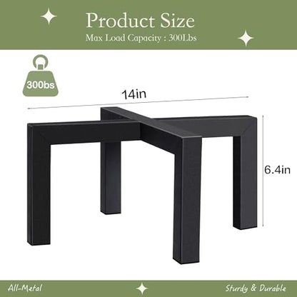 2 Pack 14" Metal Plant Stand Indoor Outdoor, Heavy Duty Plant Stools Indoor, Mid Century Modern Planter Holders, Low Short Plant Pot Stands, Black, Fit 8"-14" Pot - size: 14 INCH