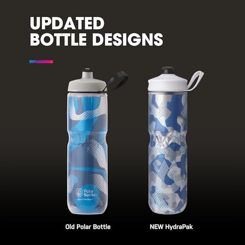 HydraPak Polar Sport Insulated Water Bottle 2-Pack (24oz, Contender Black) - color: Contender Black, style: 24oz/700ml (2-Pack)