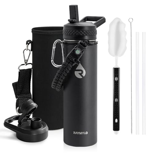 RAYMYLO Insulated Water Bottle 20 oz, Triple Wall Vacuum Stainless Steel - color: Magic Black, size: 20 Ounces
