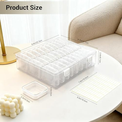 Bead Organizer Box, 30 Pcs Small Beads Storage with 84 Label Stickers, Clear Plastic Small Containers for Jewelry Making, Diamond Painting, DIY Art Crafts, Bracelet Making, Nail Rhinestones, Seeds - color: 1-Pack 30 Pcs