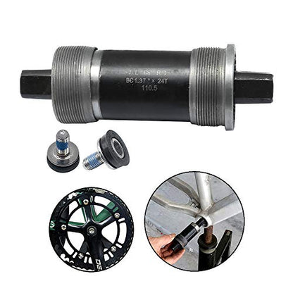 Hoypeyfiy BB-UN26 Square Taper Bottom Bracket 68 * 123/127 / 110mm (Black 1Pcs) (68x110mm) - size: 68*110mm