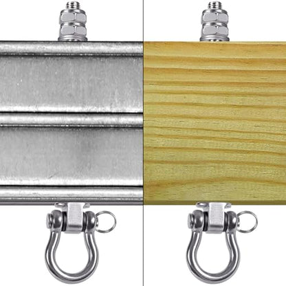 Heavy Duty Swing Hangers with Bearings - Set of 4 Stainless Steel 304 Hardware for Wood & Metal Beams - Ideal for Hanging Hammocks, Yoga Swings, Porch Swing - 1500LB Capacity - 7" x M2/5" - color: 4 pack - 7"