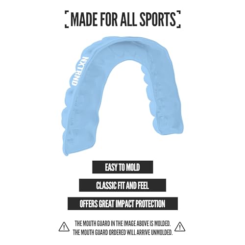 2 Pack Nxtrnd Classic Mouthguard, Custom Fit Sports Mouthpiece for Football, Boxing, MMA, Basketball, Hockey, Lacrosse, Youth & Adult (Columbia Blue) - color: Columbia Blue