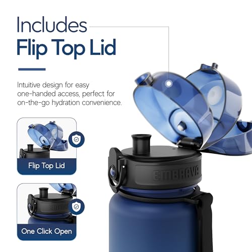 Embrava Sports Water Bottle (32oz, Aqua Fusion) Fast Flow Flip Top Lid - color: Aqua Fusion, size: 32 Ounces