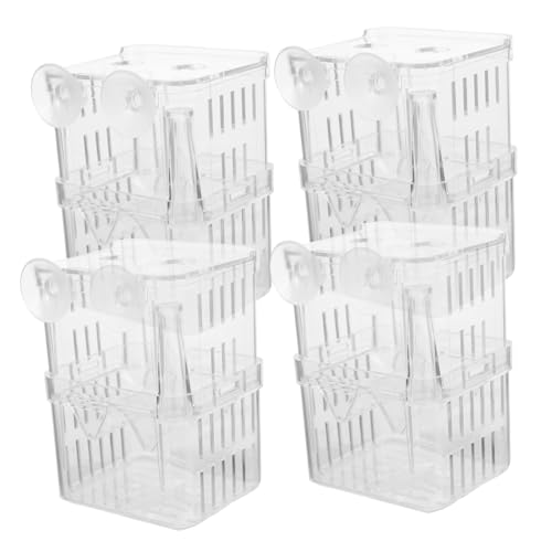 Toddmomy 4pcs Aquarium Fish Box Fish Incubator Boxes Small Tank Separation Container Plastic Breeding