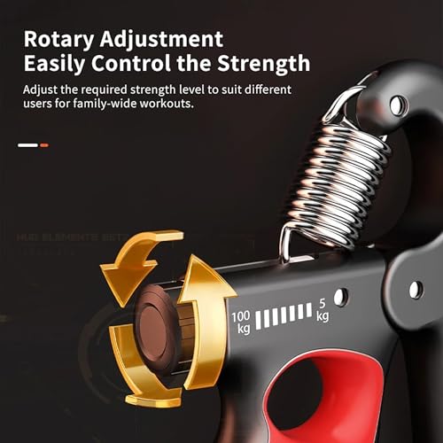Grip Strength Trainer with Adjustable Resistance & Automatic Counter - color: Orange