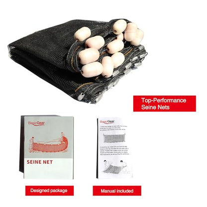 Professional Seine Net | 5 to 50 ft | Ultra Strong | Maximizes Catch | Ideal for Both Commercial and Recreational Fishing - style: 4' X 12'