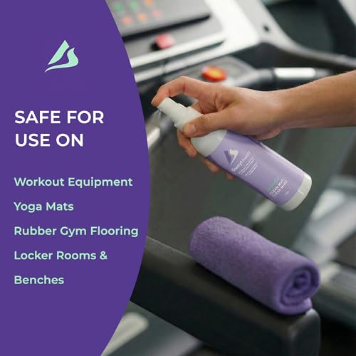 SwaytAway Fitness Mat Mist with Towel, 4oz Travel Size, 1 Pack, Lavender | Yoga Mat Spray with Towel Aromatherapy-Inspired Lavender Essential Oil Blend, Plant-Based, No Rinse, Refreshes & Deodorizes - size: 4 oz - 1 Pack
