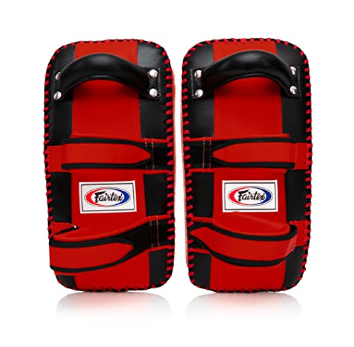 Fairtex Curved Muay Thai Pads, Kickboxing Punching Kicking Striking Shield - color: Black/Red, size: Standard