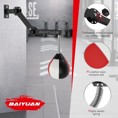 BaiYuan Wall Mount Speed Bag with Height Adjustable Bracket