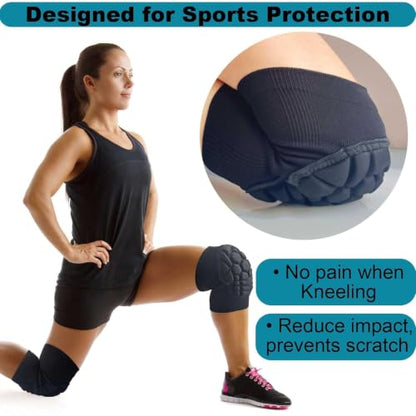 Wrestling Knee Pads for Men Women, Flexible Lightweight Foam Pad, Black M | Padded Kneepads for Volleyball, Soccer, Dance, Yoga, Mountain Bike, Workout, Gardening, For Sports & Work, Soft & Low Profile - size: Medium