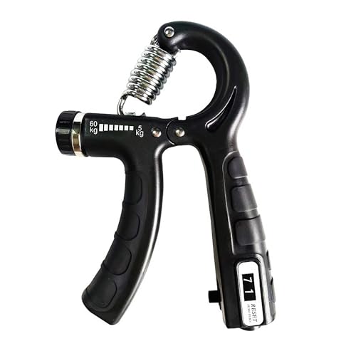 Strengthener Hand Grip Trainer Number Counter Forearm Finger Wrist Gripper Exerciser 5-60kg Adjustable Stretcher Squeezer Workout - color: 2 Black Grip