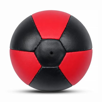 PU Leather Boxing Speed Bag – Black Red MMA Reflex Punching Ball for Home Gym Workout, Speed Ball for Punching, Kicking & Reflex Training Equipment