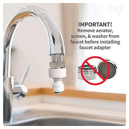 AquaticLife 3-Piece Kitchen Bathroom Sink Brass Faucet Adapter Kit - Connecter for Garden Hose, Water Filter and Aquarium Vacuum, Male to Female Attachment