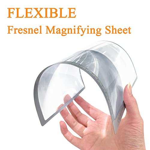 MAGDEPO 3X Page Magnifying Lens 8.6" x 6" Flexible Plastic Measuring Full Fresnel Sheet Ultra-Thin for Reading Book, The Bible, Map, Newspaper, Science, Hobbies with Card Size Magnifier