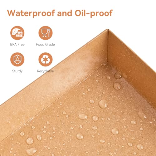 Charcuterie Boxes with Clear Lids, 50 Pack, 7 x 5 Inches, Brown | Disposable, Bakery Dessert Boxes, To Go Food Containers, For Pastries, Chocolate Covered Strawberries, Hot Cocoa Bombs - color: Brown
