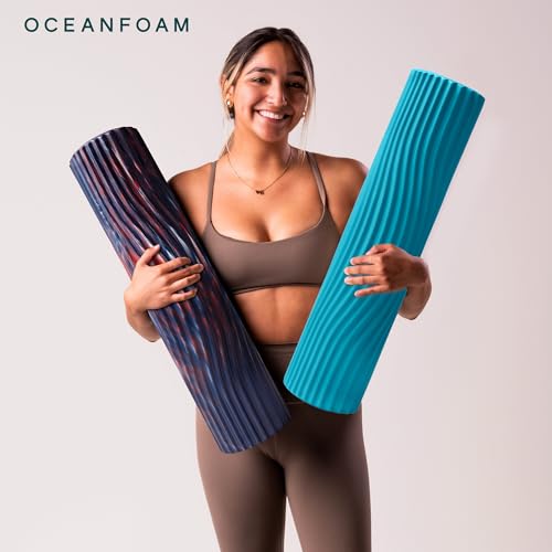 Oceanfoam Tsunami Roller - XLarge Soft Density Foam Roller (Miami Blue) - color: Miami Blue