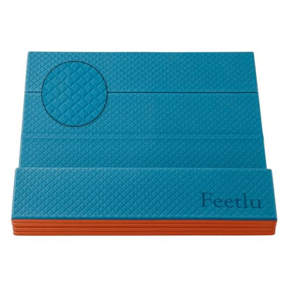 Foldable Yoga Mat, 72" x 24", 6/8/10/12mm - color: Teal/Orange, size: 24" x 72" x 1/4"