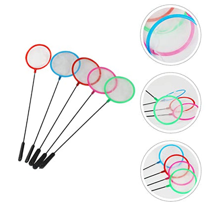 Balacoo 5pcs Fine Color Skimming Artemia Small Shrimp Pond Aquarium Brine Tackle Long Accessory Random for Network Sieves Catch Tank Tools Net with Mesh Hatchery Creek Tool Fish