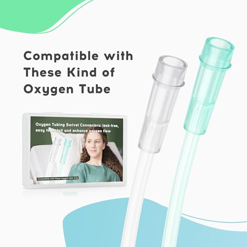 Oxygen Tubing Swivel Connectors – 10-Pack Leak-Proof 360-Degree Rotatable Oxygen Tube Connectors, Oxygen Connector Avoid Tangles