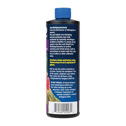 DrTim’s Aquatics One & Only Live Nitrifying Solution – 16 oz – for Freshwater Fish Tanks – Supports Aquarium Cycling and Water Balance – Treats Up to 240 Gallons