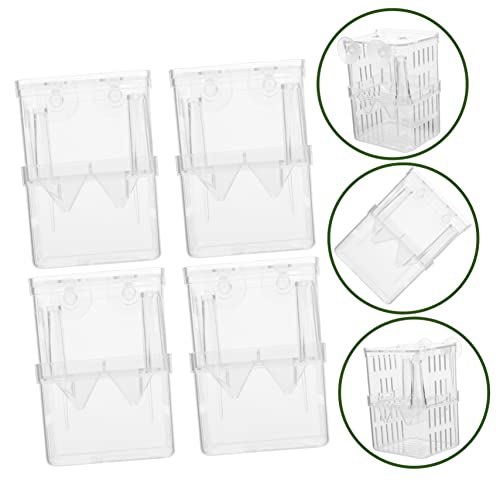 Kisangel 4pcs Fry Hatchery Incubator Small Fish Breeding Box Double-Layer Aquarium Isolation Container for Guppies and Betta