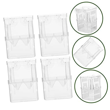 Kisangel 4pcs Fry Hatchery Incubator Small Fish Breeding Box Double-Layer Aquarium Isolation Container for Guppies and Betta