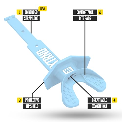 Nxtrnd Two Pro Football Mouth Guard, Permanent Strap, Fits Adult & Youth (Columbia Blue) - color: Columbia Blue Pro