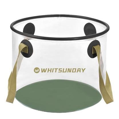 7 Gallon Collapsible Bucket, Water Container Portable for Fishing Camping Car Washing Hiking - color: Transparent