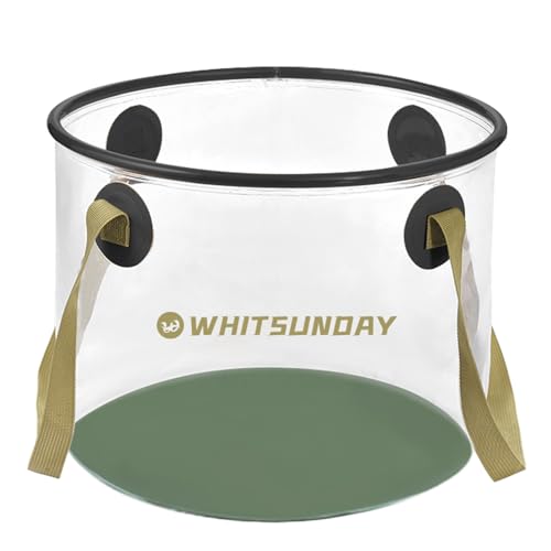 7 Gallon Collapsible Bucket, Water Container Portable for Fishing Camping Car Washing Hiking - color: Transparent