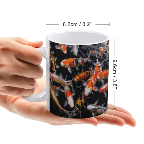 Changing Magic Coffee Mug Heat Sensitive Porcelain Tea Cup Morphing Mugs Japan Fancy Carp Fishes Printed Color Changing Coffee Mug Heat Activated