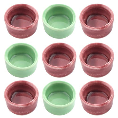 9 Pcs Tarantula Water Bowl Ceramic Mini Dish for Spider Tarantula Hermit Crab Terrarium Breeding Feeders (Colors May Vary)